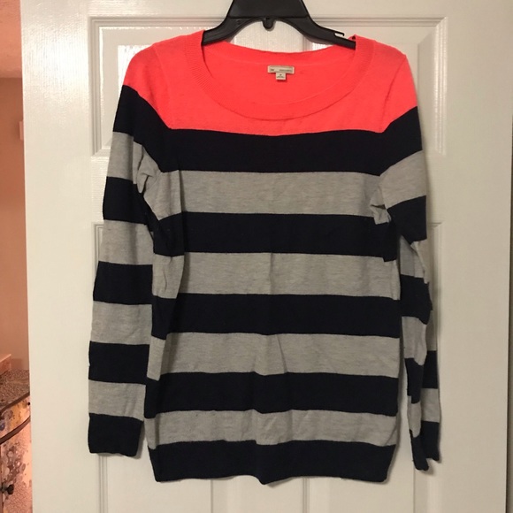 GAP Sweaters - GAP sweater- navy gray stripes, neon pink top GAP Sweaters - GAP sweater- navy gray stripes, neon pink top